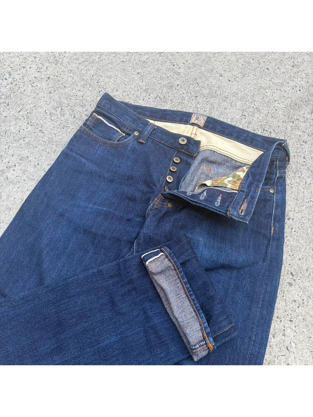 PRPS Barracuda Selvedge Jeans Button Fly Dark Indigo Sz 33 Japan Style Denim